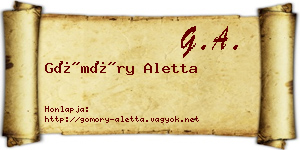 Gömöry Aletta névjegykártya